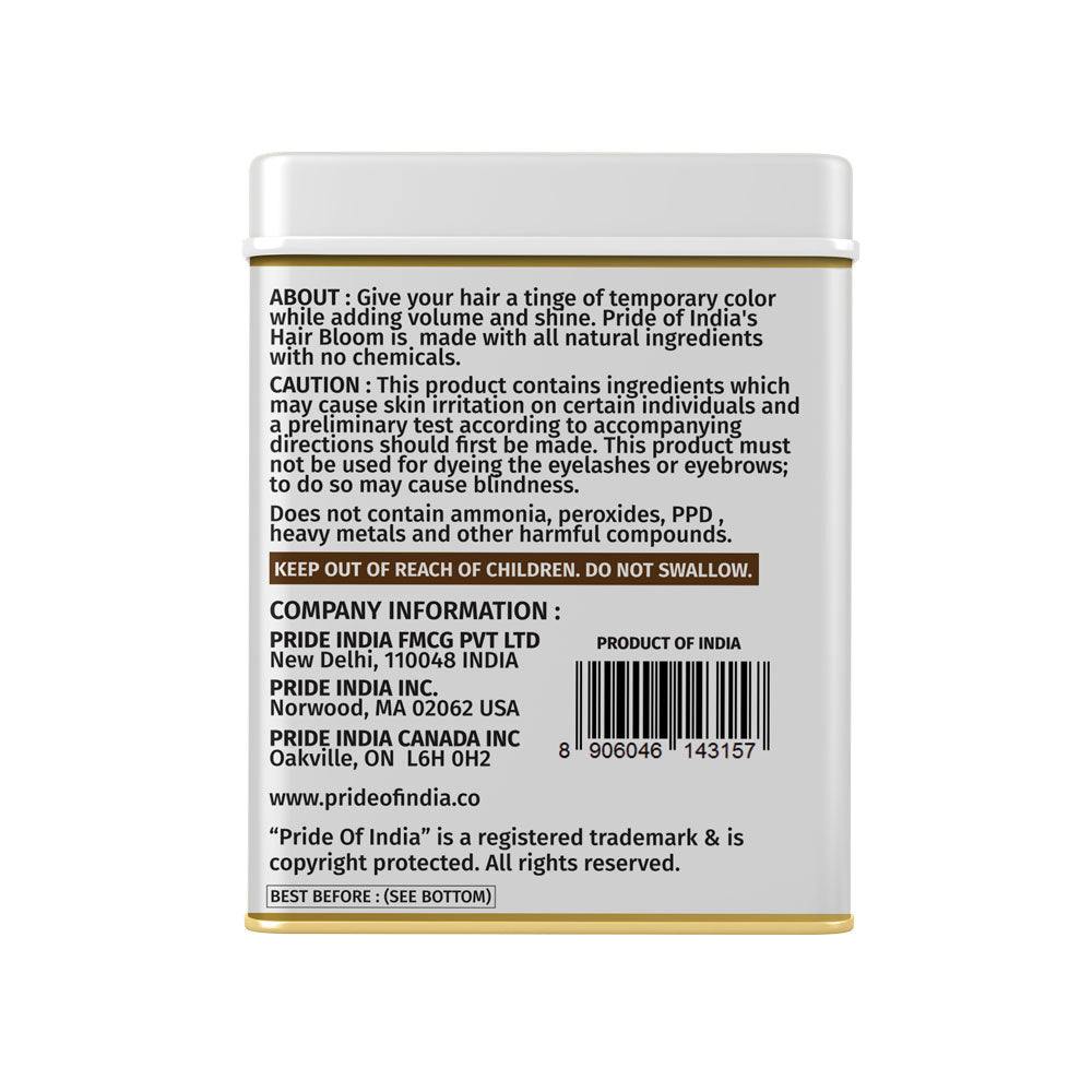 Hair Bloom Natural Brunette Hair Color - Herbal Henna & Indigo Mix Powder with Brush & Tray